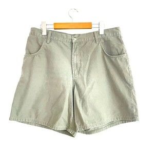Columbia 100% Cotton Comfy High Waisted Sage Green Shorts Sz 16